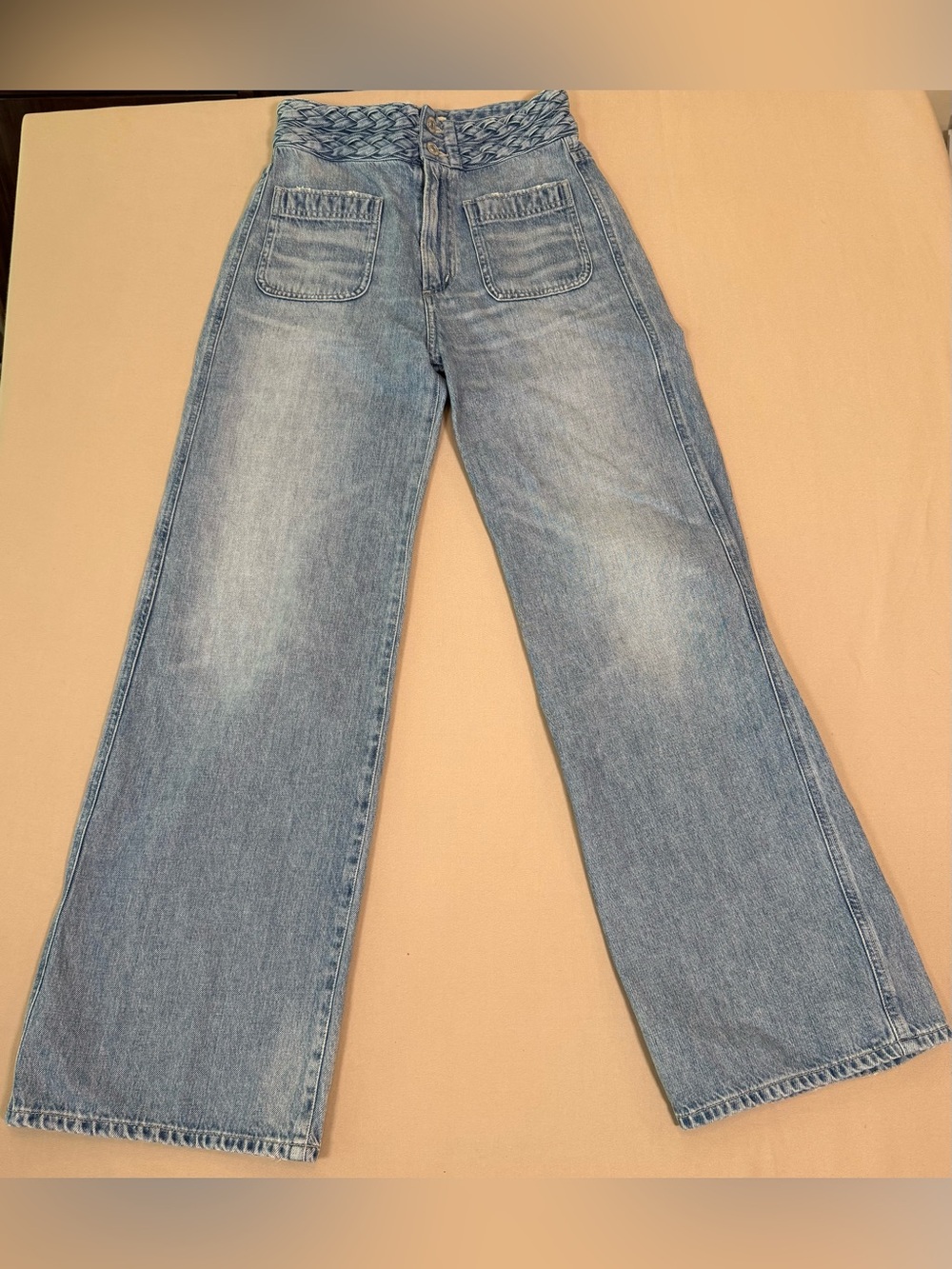 Citizens Of Humanity Isla Braided High Rise Wide Leg Jean, Size 25.
